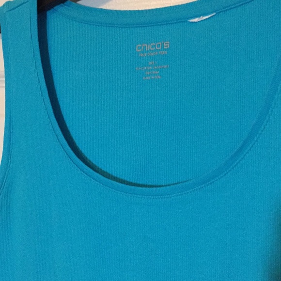 Chico’s Aqua Jacket and Tank Size M - Picture 7 of 7